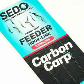 Sedo Carbon Carp Feeder Barbless- előkötött Szakáll nélküli Feeder előke